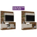 Ver imagem 5 de Estante P/ Sala até 50 Pol Alagoas C/ 2 Portas e 5 Prateleiras 187x160cm Nature/off White - Linea