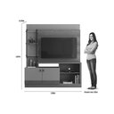 Ver imagem 2 de Estante P/ Sala até 50 Pol Alagoas C/ 2 Portas e 5 Prateleiras 187x160cm Nature/off White - Linea
