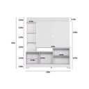 Ver imagem 3 de Estante P/ Sala até 50 Pol Alagoas C/ 2 Portas e 5 Prateleiras 187x160cm Nature/off White - Linea