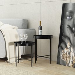 Mesa de Apoio Bandeja Sofá Cama Redonda 40x50cm Média Collie - 5