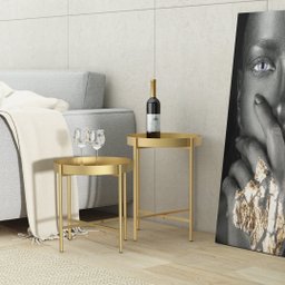 Mesa de Apoio Bandeja Sofá Cama Redonda 40x50cm Média Collie - 3