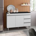 Ver imagem 2 de Balcão de Cozinha Andréia Branco com Tampo 120 Cm Preto Fosco – Ajl