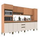 Ver imagem 3 de Cozinha Completa 6 Peças 12 Portas com Torre Quente Paneleiro e Aéreo Ripado Cecília