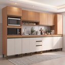 Ver imagem 1 de Cozinha Compacta Modulada 6 Peças sem Tampo Freijó Off White Cecília