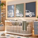 Ver imagem 2 de Kit 3 Quadros Infantil Carros Quarto Bebê Menino 40x60 Moldura Madeira NO1