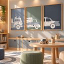 Ver imagem 3 de Kit 3 Quadros Infantil Carros Quarto Bebê Menino 40x60 Moldura Madeira NO1
