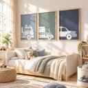 Ver imagem 1 de Kit 3 Quadros Infantil Carros Quarto Bebê Menino 40x60 Moldura Madeira NO1