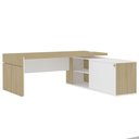 Ver imagem 2 de Mesa Estação Berlim Executiva L Tampo Grosso Carvalho Branco Diretoria Escritório Alta Gestão