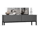 Ver imagem 4 de Aparador Estilo Industrial 90cm Cinza Base de Ferro Preto para Apartamento para Cantinho do Café