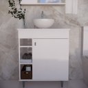 Ver imagem 2 de Gabinete Armário para Banheiro Suspenso com Cuba e com Pés