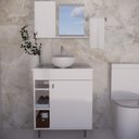 Ver imagem 4 de Gabinete Armário para Banheiro Suspenso com Cuba e com Pés