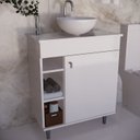 Ver imagem 1 de Gabinete Armário para Banheiro Suspenso com Cuba e com Pés