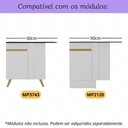 Ver imagem 2 de Kit Rodapé para Balcão Cozinha de Canto Veneza com Pés Multimóveis Mp3745 Branco