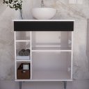 Ver imagem 3 de Gabinete Armário para Banheiro Suspenso com Cuba e com Pés