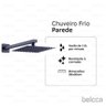 Chuveiro Ducha Slim Quadrado Parede 20x20cm Preto Belcca - Cd001-pt - 2