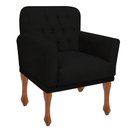 Ver imagem 1 de Poltrona Decorativa Resistente Sala Athena - Suede Preto