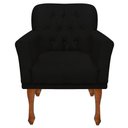 Ver imagem 2 de Poltrona Decorativa Resistente Sala Athena - Suede Preto