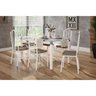 Jogo de Mesa Malva Vidro Branco 140 Cm com 6 Cadeiras 121 Branco Rattan Artefamol 10000 - ASSENTO RA - 2