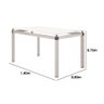 Jogo de Mesa Malva Vidro Branco 140 Cm com 6 Cadeiras 121 Branco Rattan Artefamol 10000 - ASSENTO RA - 4