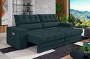 Ver imagem 1 de Sofá Oscar Plus 2,06m Retrátil/reclinável Suede Petróleo - Xflex