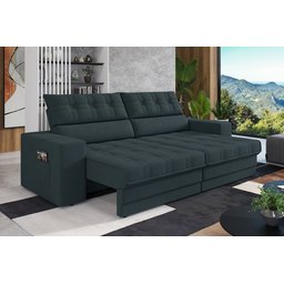 Sofá Oscar Plus 2,06m Retrátil/reclinável Suede Petróleo - Xflex - 1