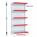 Ver imagem 2 de Gondola Parede 170 Fit Inicial Branco 5 Bandeja Pe Vermelho