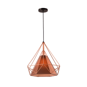 Pendente Diamante Aramado Grande Lustre Sala de Jantar Decoração Quarto Bivolt:cobre com Café/110v/2