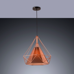 Pendente Diamante Aramado Grande Lustre Sala de Jantar Decoração Quarto Bivolt:cobre com Café/110v/2 - 3