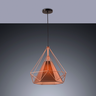Pendente Diamante Aramado Grande Lustre Sala de Jantar Decoração Quarto Bivolt:cobre com Café/110v/2 - 3