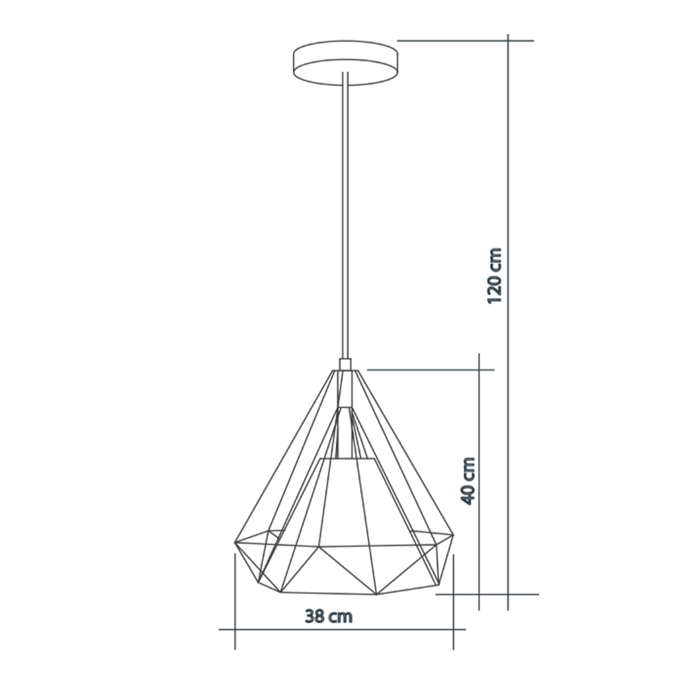 Pendente Diamante Aramado Grande Lustre Sala de Jantar Decoração Quarto Bivolt:cobre com Café/110v/2 - 2