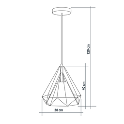 Pendente Diamante Aramado Grande Lustre Sala de Jantar Decoração Quarto Bivolt:cobre com Café/110v/2 - 2