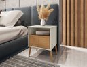 Ver imagem 2 de Mesa De Cabeceira Cancun Off White/Naturalle – Bechara Móveis