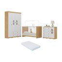 Ver imagem 2 de Quarto de Bebê Completo com Berço 3 em 1 com Colchão Incluso Liz Multimóveis Mp4567 Madeirado/