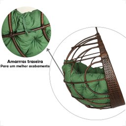 Almofada Impermeável para Balanço Suspenço Ninho - Lisato Oliva - 5