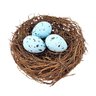 Ninho Decorativo com 3 Ovos 12cm Decoração de Páscoa Azul - 2