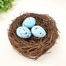 Ninho Decorativo com 3 Ovos 12cm Decoração de Páscoa Azul - 5