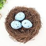 Ninho Decorativo com 3 Ovos 12cm Decoração de Páscoa Azul - 4