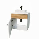 Ver imagem 4 de Gabinete Armário para Banheiro com Espelho e Cuba Mármore Sintético