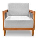 Ver imagem 6 de Kit 2 Poltronas Decorativa Marilia Linho Base em Madeira Castanho - Pallazio Cor Cinza