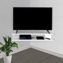 Ver imagem 1 de Rack Suspenso para Tv de até 50” Aparador Bancada Estante de Canto Branco