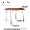Mesa de Jantar Redonda 6 Lugares 120cm Base de Ferro Hairpin Noronha - Straub Web - 2