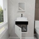 Ver imagem 3 de Gabinete Armário para Banheiro com Espelho e Cuba Mármore Sintético