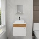 Ver imagem 1 de Gabinete Armário para Banheiro com Cuba Mármore Sintético