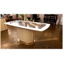 Ver imagem 1 de Mesa de Jantar Moderna Metal c Marmore Decoração Formosa