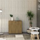 Ver imagem 1 de Armário Baixo com 2 Portas 75cm x 80cm x 42cm Marrom/Vermont Oak/Branco