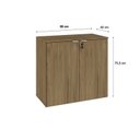 Ver imagem 4 de Armário Baixo com 2 Portas 75cm x 80cm x 42cm Marrom/Vermont Oak/Branco