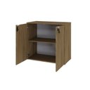 Ver imagem 2 de Armário Baixo com 2 Portas 75cm x 80cm x 42cm Marrom/Vermont Oak/Branco