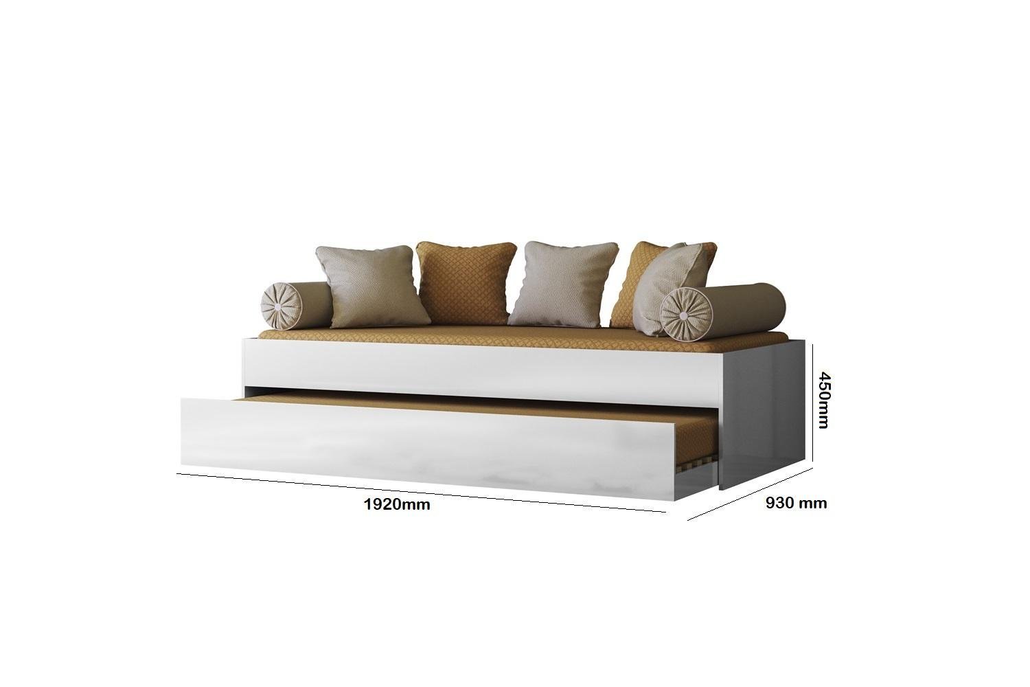 Cama + Cama Auxiliar Ônix Flex Nature Branco sem Colchão - Peternella - 4