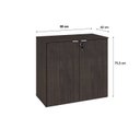 Ver imagem 4 de Armário Baixo com 2 Portas 75cm x 80cm x 42cm Marrom/Terracota/Branco