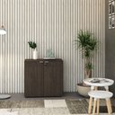Ver imagem 1 de Armário Baixo com 2 Portas 75cm x 80cm x 42cm Marrom/Terracota/Branco
